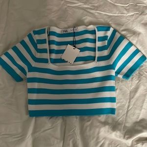 Zara cropped stripped shirt. Size L, fits like a medium.